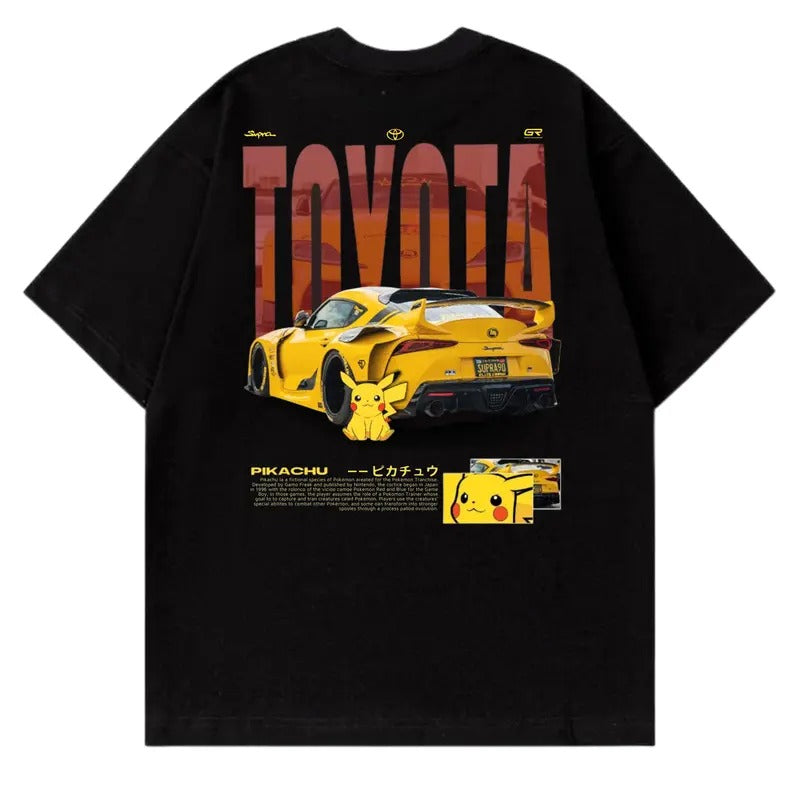 Yellow Toyotaa Supra x PlKA T-shirt, Car Enthusiast Shirt, Car Clothing, Classic Car Shirt, Anime Shirt Hoodie, Sweatshirt