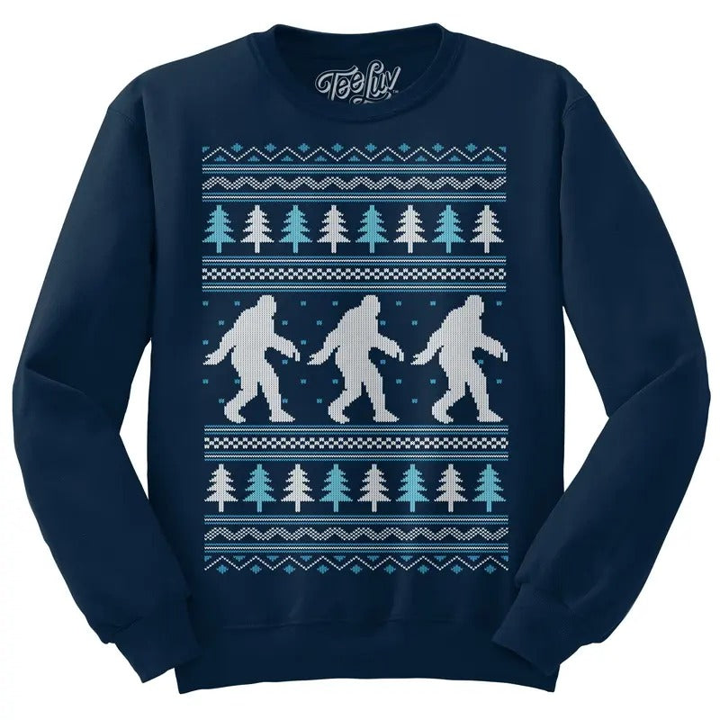 Yeti Christmas Crewneck Sweatshirt - Navy