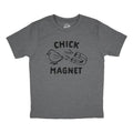 Youth Chick Magnet T Shirt Funny Cut Baby Chicken Novelty Tee Funny T Shirts Easter Tops for Kids Novelty Tees for Kids Dark Grey
