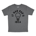 Youth Funny T Shirts Sarcastic It Was Dads Idea Graphic Novelty Tee For Kids Funny T Shirts Funny Sarcastic Short Sleeve Novelty Tees for Kids Dark Grey