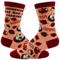 Youth Hedgehogs Are Bad At Sharing Socks Funny Fall Autumn Novelty Footwear Funny Graphic Socks Comfortable Fitted Spandex Cotton