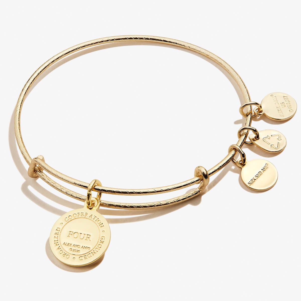Number 4 Charm Bangle | Precise, Trust, and Grounded
