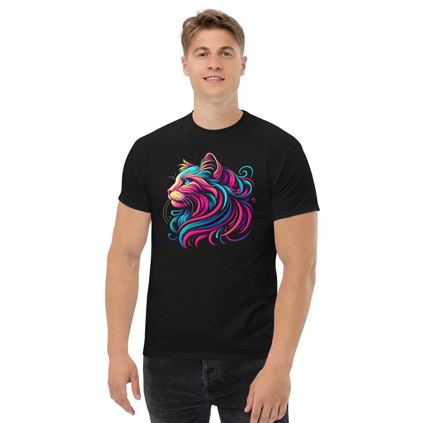 Abstract Cat TÃ¢â‚¬â€˜Shirt Ã¢â‚¬â€œ Artistic Feline Graphic Tee in Bold Colors