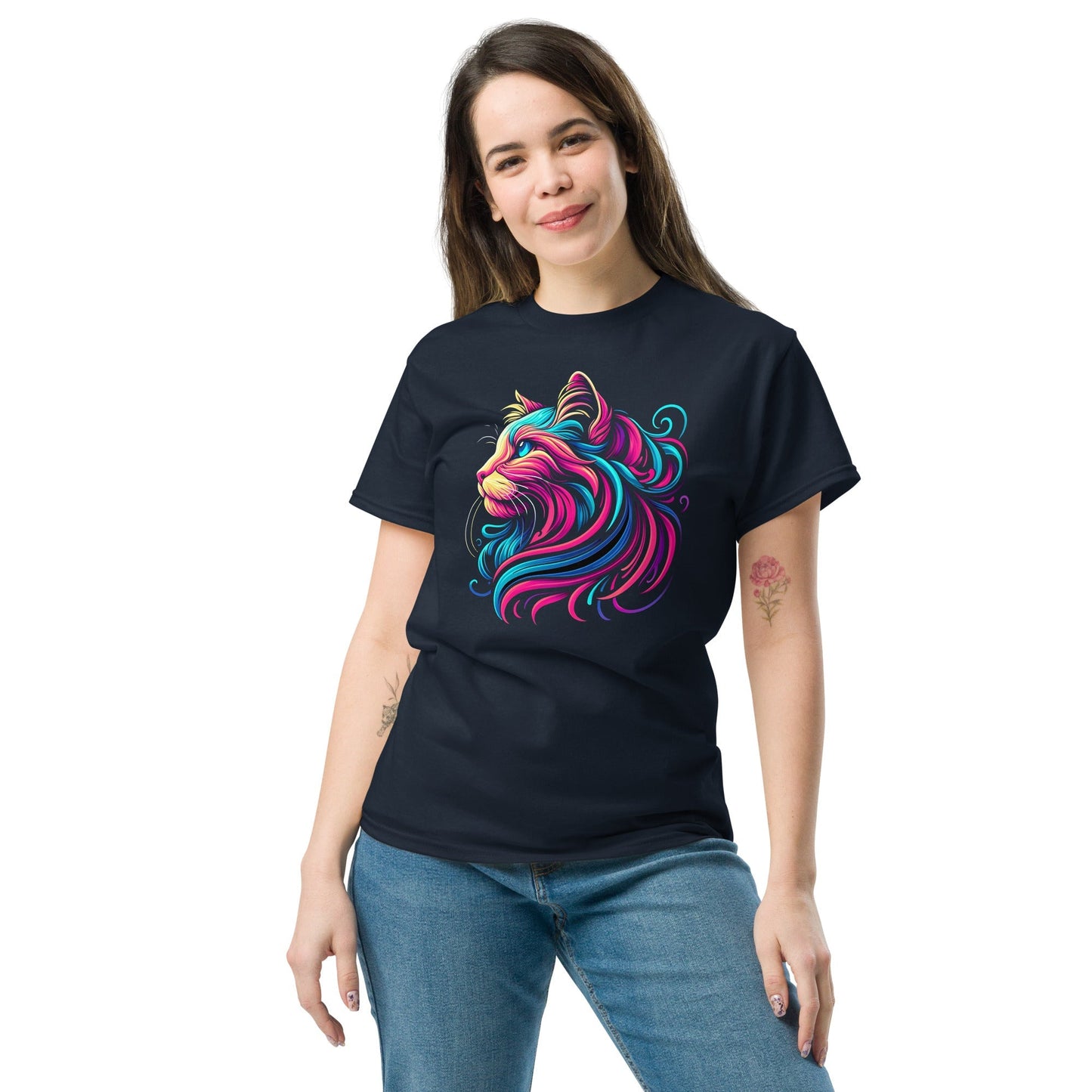 Abstract Cat TÃ¢â‚¬â€˜Shirt Ã¢â‚¬â€œ Artistic Feline Graphic Tee in Bold Colors
