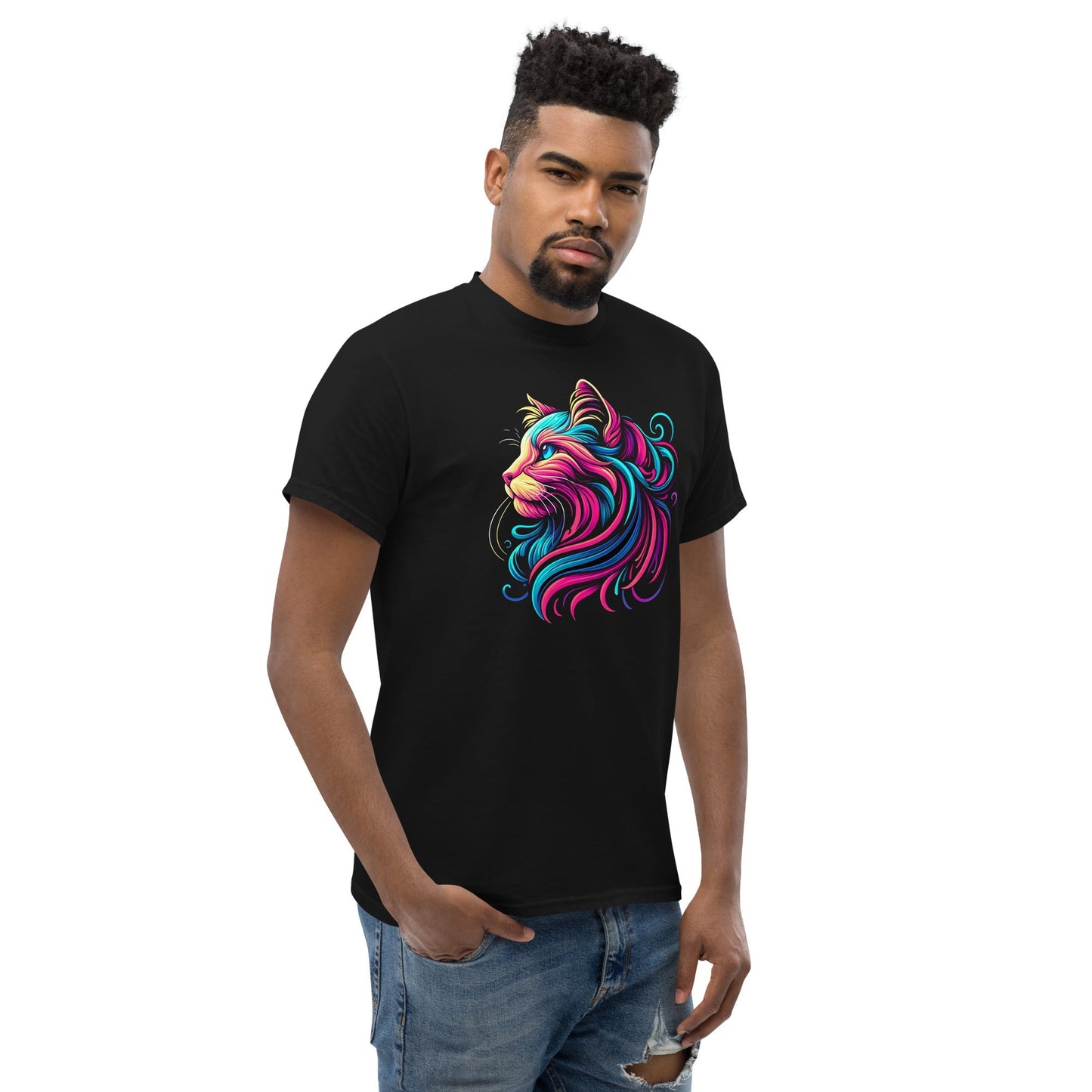 Abstract Cat TÃ¢â‚¬â€˜Shirt Ã¢â‚¬â€œ Artistic Feline Graphic Tee in Bold Colors