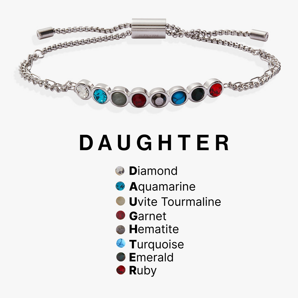 Daughter Hidden Message Acrostic Bolo Bracelet