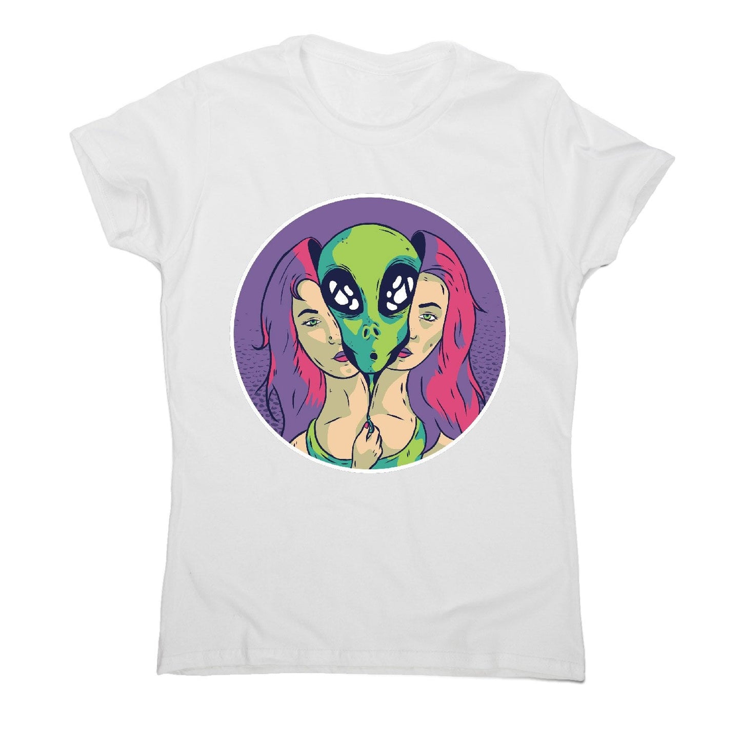 Alien girl - illustration graphic women's t-shirt