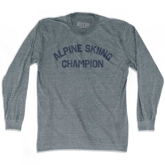Alpine Skiing Champion Adult Tri-Blend Long Sleeve T-shirt Style001