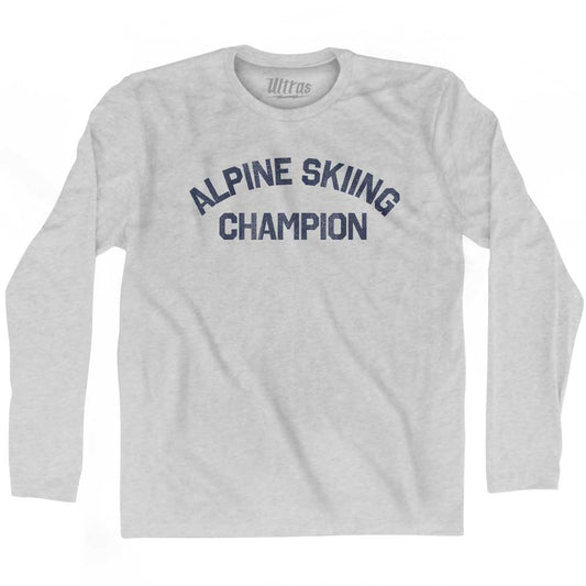 Alpine Skiing Champion Adult Cotton Long Sleeve T-shirt Style003