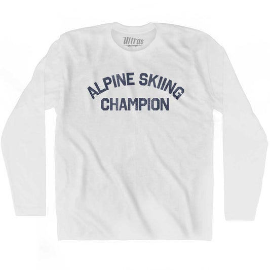 Alpine Skiing Champion Adult Cotton Long Sleeve T-shirt Style002