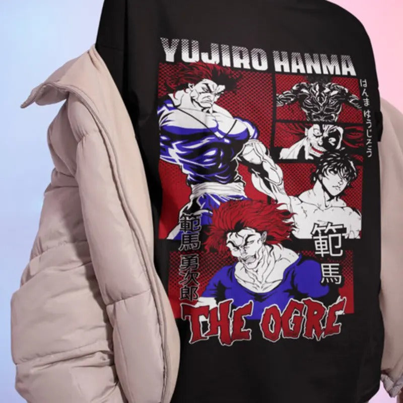 baki T-shirt, baki hanma T-shirt, baki the grappler T-shirt, yujiro hanma T-shirt, yujiro T-shirt, manga T-shirt, anime T-shirt Otaku Merch