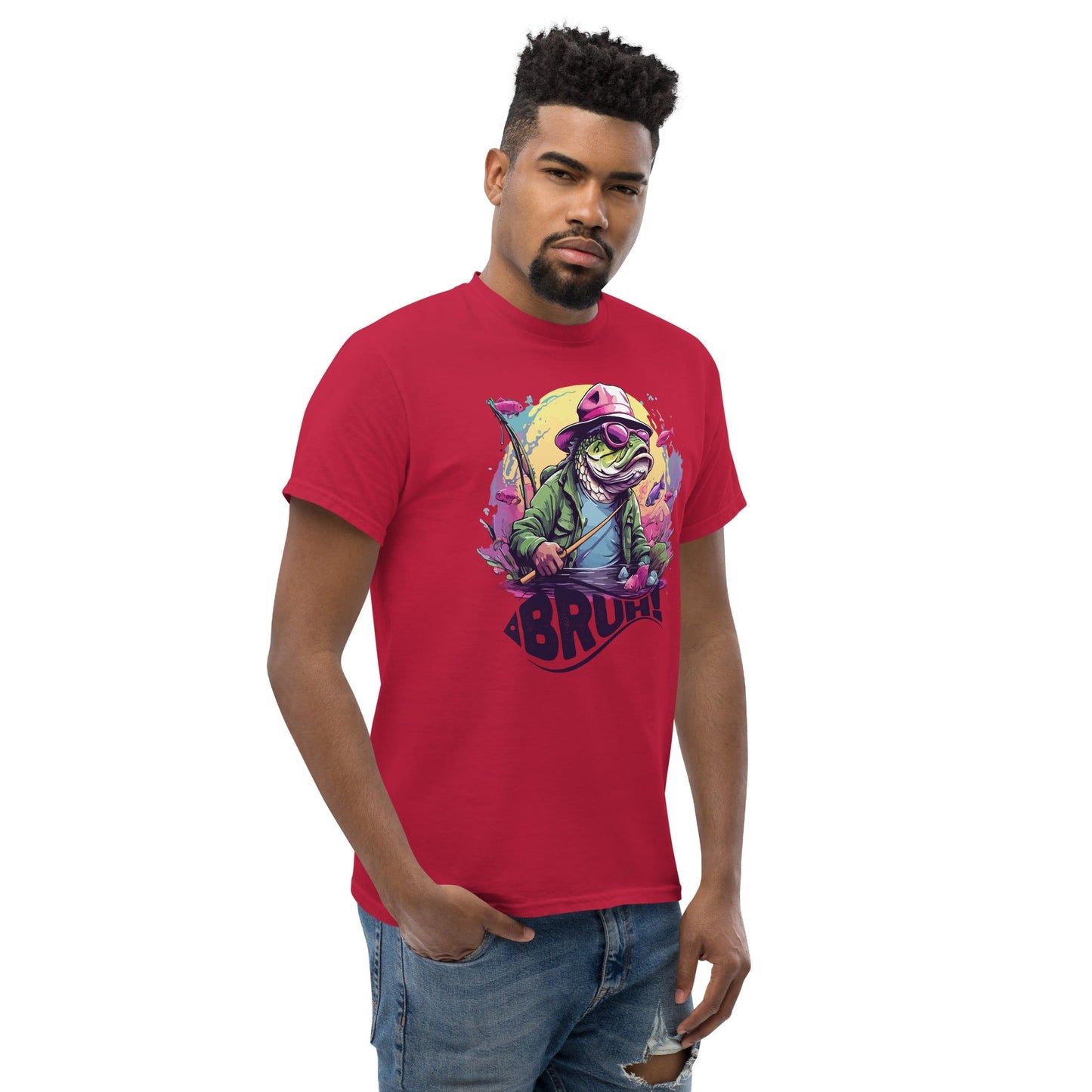 Bass Fishing MenÃ¢â‚¬â„¢s TÃ¢â‚¬â€˜Shirt Angler Graphic Tee Unisex Fit Cotton