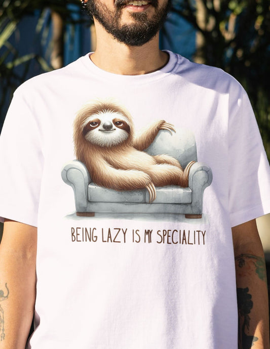 Being Lazy Sloth TÃ¢â‚¬â€˜Shirt Unisex Funny Animal Graphic Cotton Tee