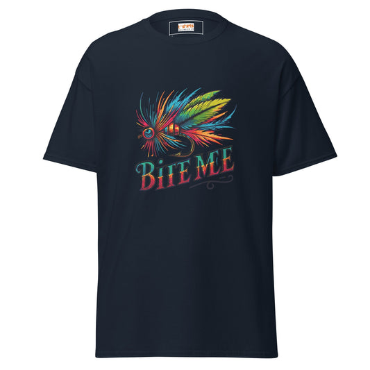 Bite Me Angler TÃ¢â‚¬â€˜Shirt Bold Fishing Joke Graphic Tee 100% Cotton