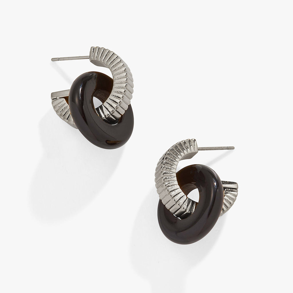 Black Onyx Textured Earrings