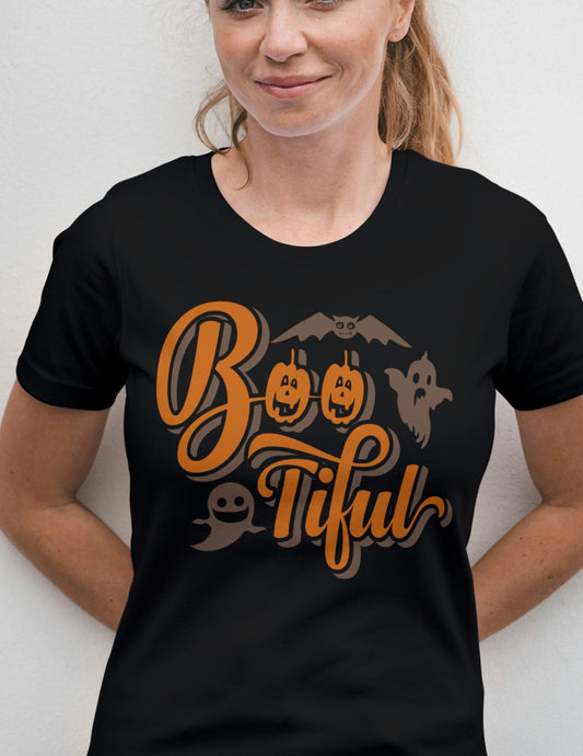 Boo-tiful Ghost Shirt Halloween Vibes Cute & Creepy Graphic Tee