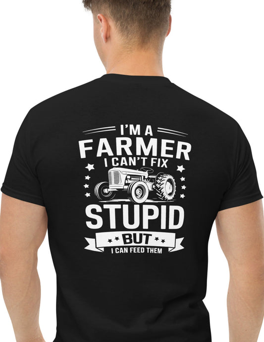 Funny Farmer Graphic Tee Ã¢â‚¬â€œ CanÃ¢â‚¬â„¢t Fix Stupid Cotton TÃ¢â‚¬â€˜Shirt