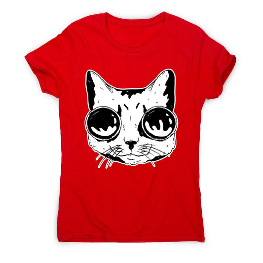 Cat with goggles - women's funny premium t-shirt