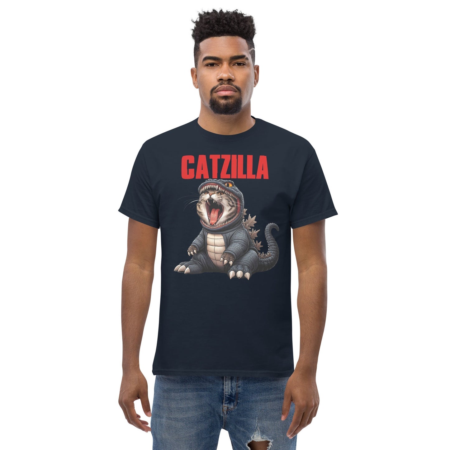Catzilla Cat T-Shirt Ã¢â‚¬â€œ Funny Monster Cat Graphic Cotton Tee