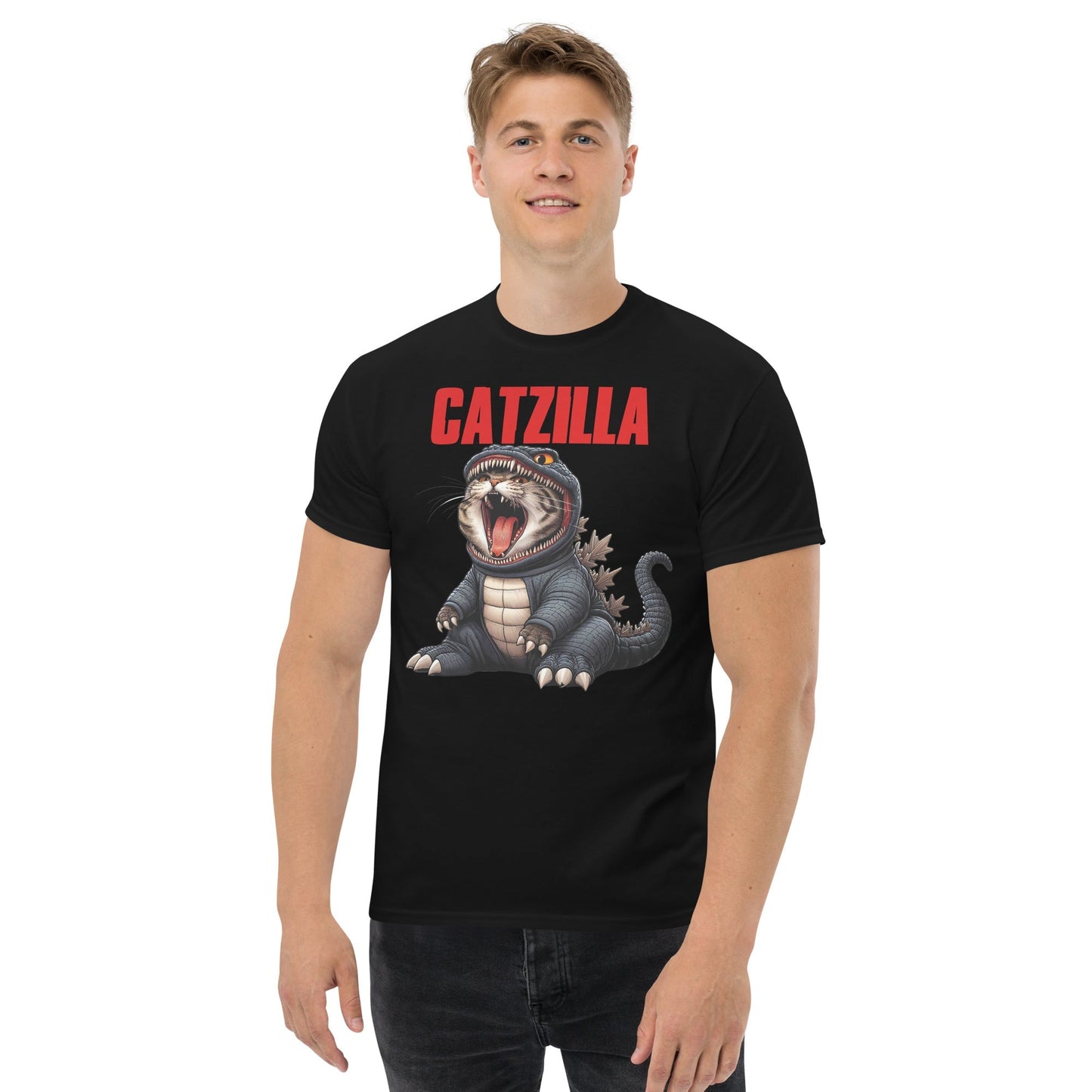 Catzilla Cat T-Shirt Ã¢â‚¬â€œ Funny Monster Cat Graphic Cotton Tee