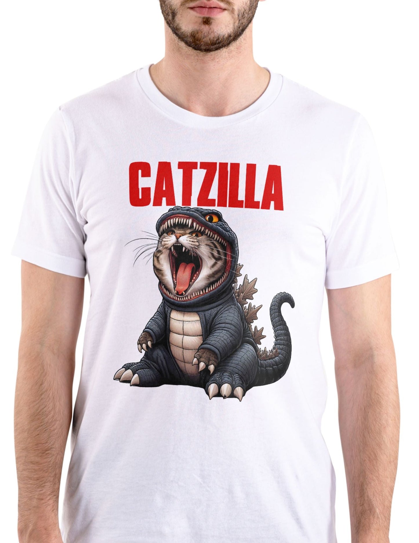 Catzilla Cat T-Shirt Ã¢â‚¬â€œ Funny Monster Cat Graphic Cotton Tee