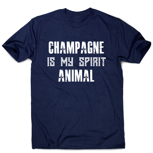 Champagne is my spirit animal funny drinking t-shirt men's