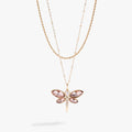 Crystal Dragonfly Double Layer Necklace