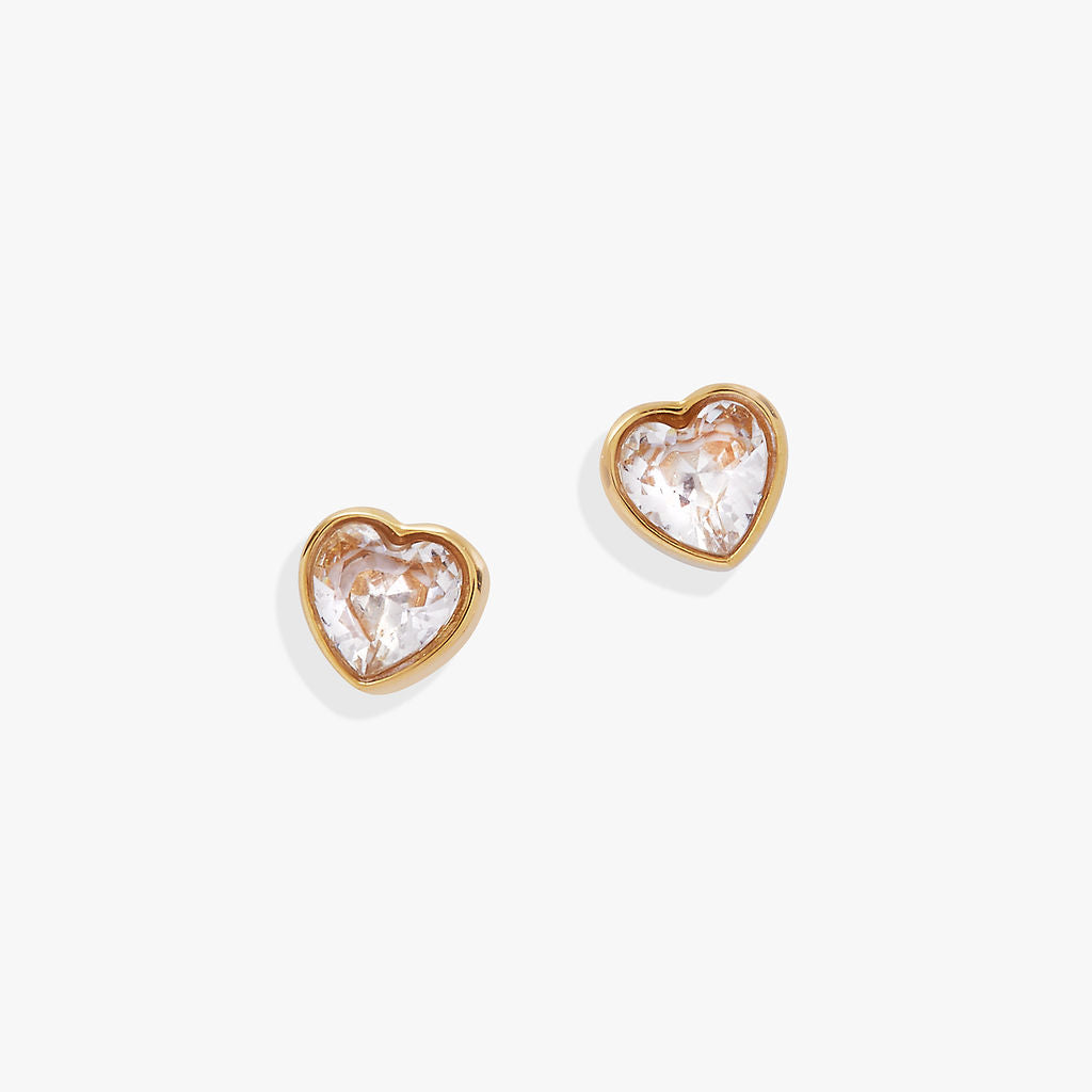 Crystal Heart Mini Stud Earrings