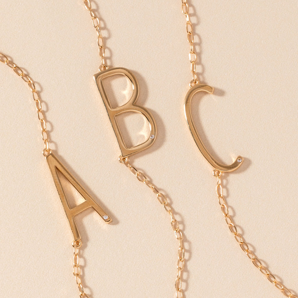 Initial A Precious Elongated Necklace