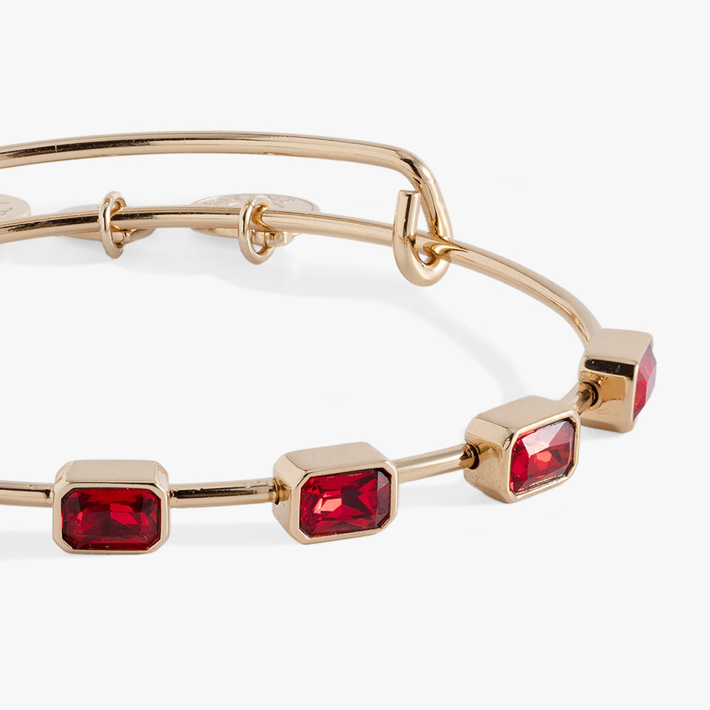 January Birthstone Emerald Cut Bangle