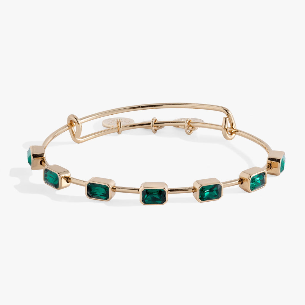 May Birthstone Emerald Cut Bangle