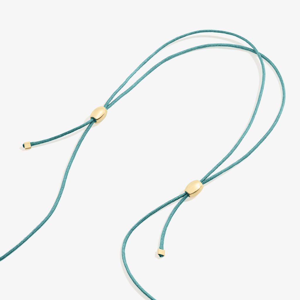 Turquoise Crystal Shield Pull Chain Necklace