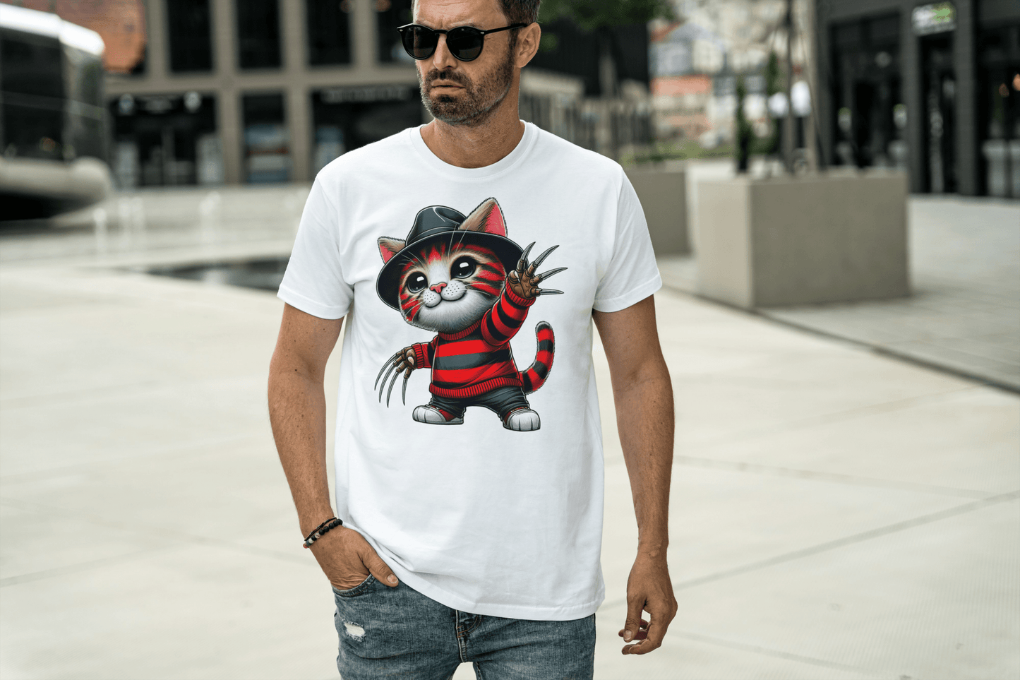Freddie Cougar Cat T-Shirt Ã¢â‚¬â€œ Funny Music & Cat Pun Graphic Tee