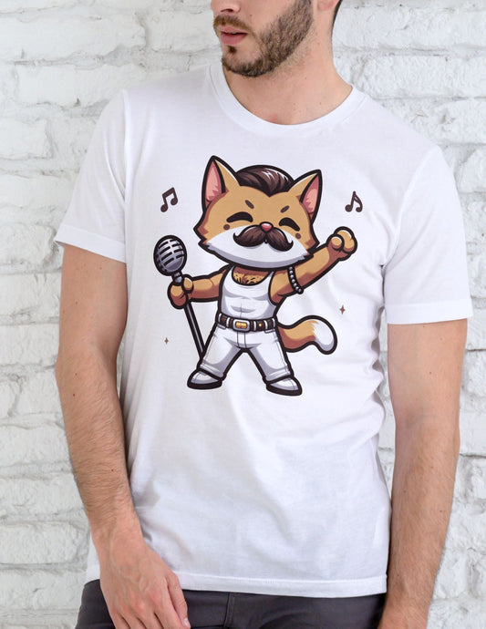 Freddie Purcury Cat T-Shirt Ã¢â‚¬â€œ Funny Queen-Inspired Cat Graphic Tee