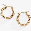 Frozen Mariner Chain Hoop Earrings