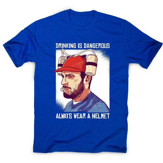 Funny beer helmet - men's t-shirt