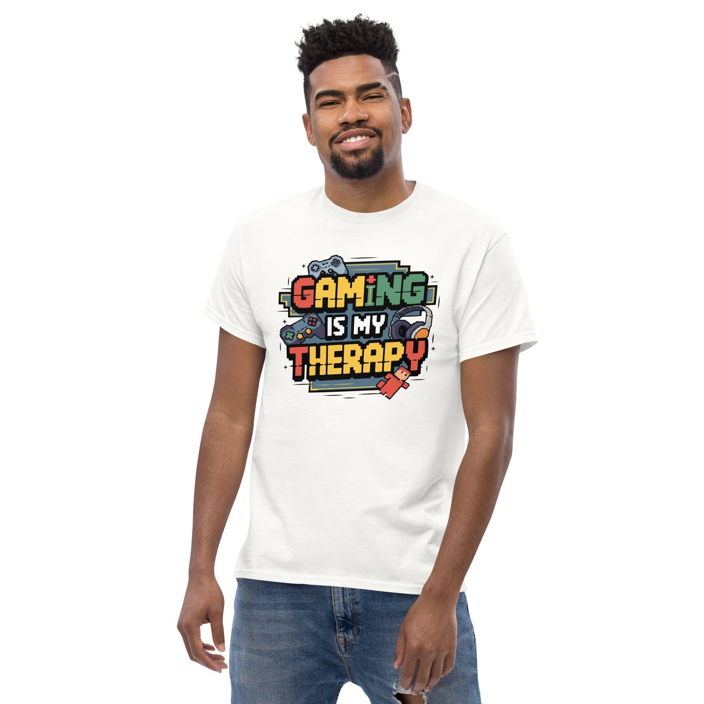 Gaming Is My Therapy T-Shirt Ã¢â‚¬â€œ Funny Gamer Graphic Cotton Tee