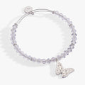 Glass Butterfly Beaded Charm Bangle