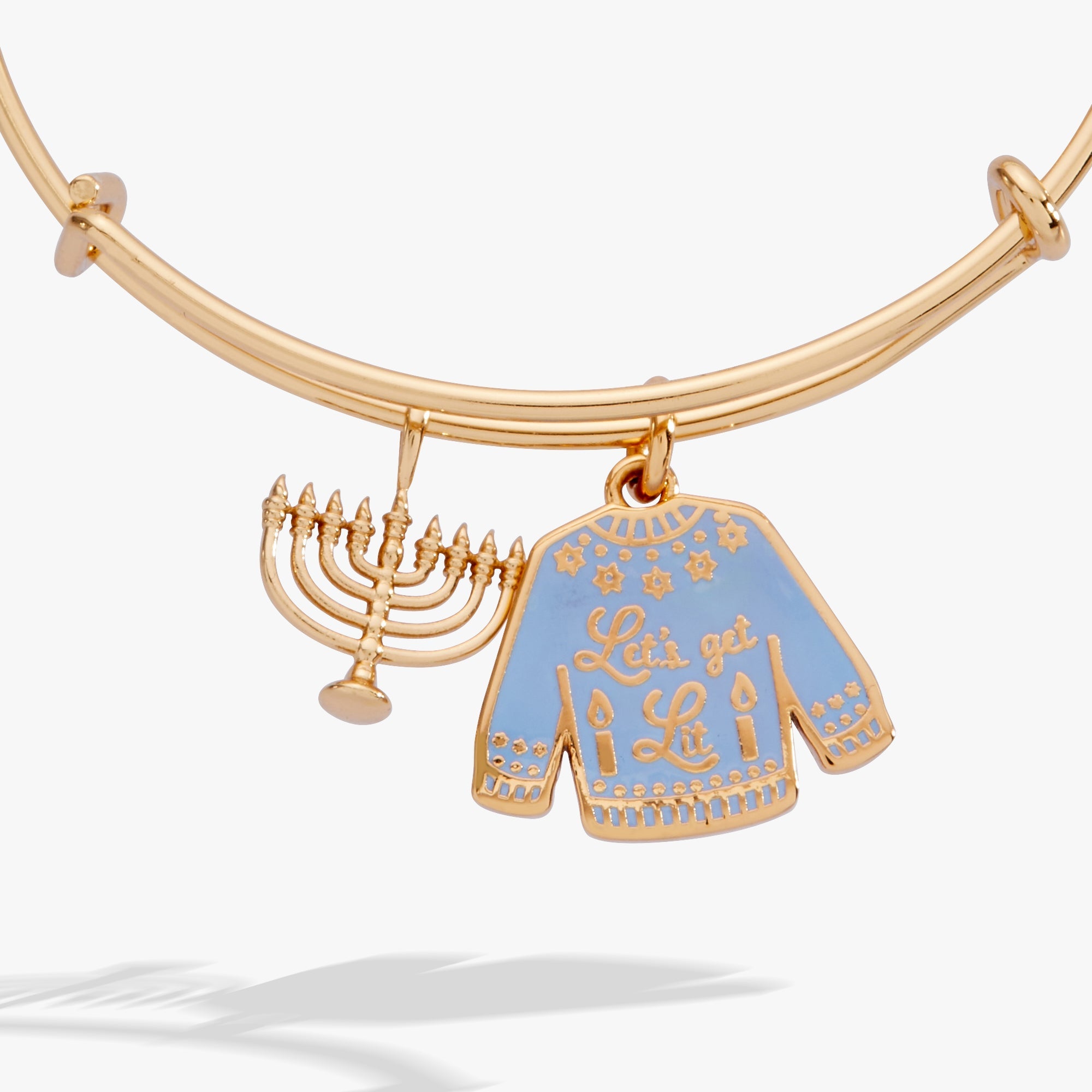 Hanukkah 'Let's get Lit' Ugly Sweater & Menorah Bangle