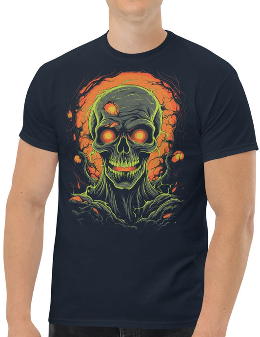 Chilling Horror Skull TÃ¢â‚¬â€˜Shirt Spooky Halloween Skull Graphic Tee Unisex Cotton