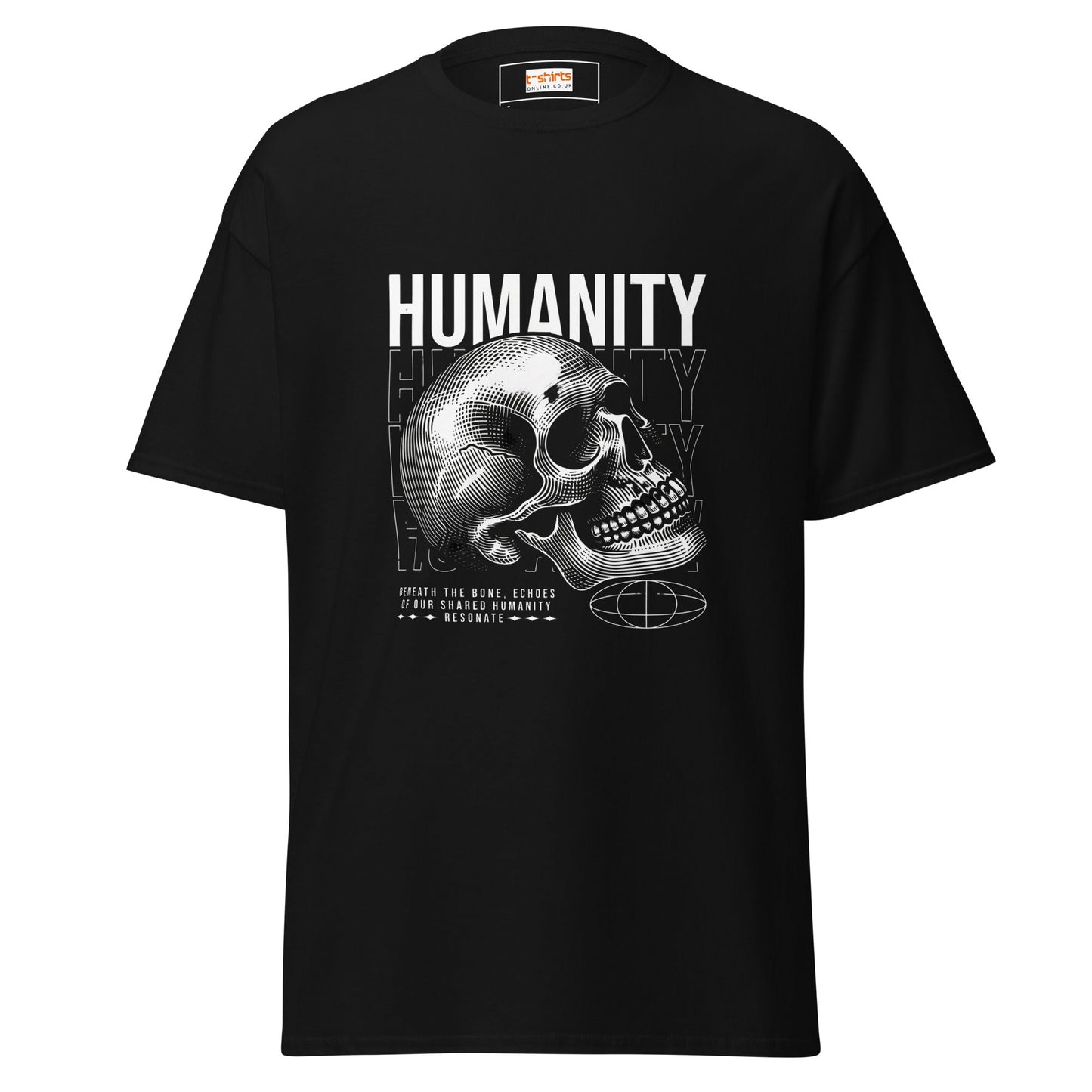 Humanity Skull TÃ¢â‚¬â€˜Shirt Dark Art Graphic Tee Unisex Cotton