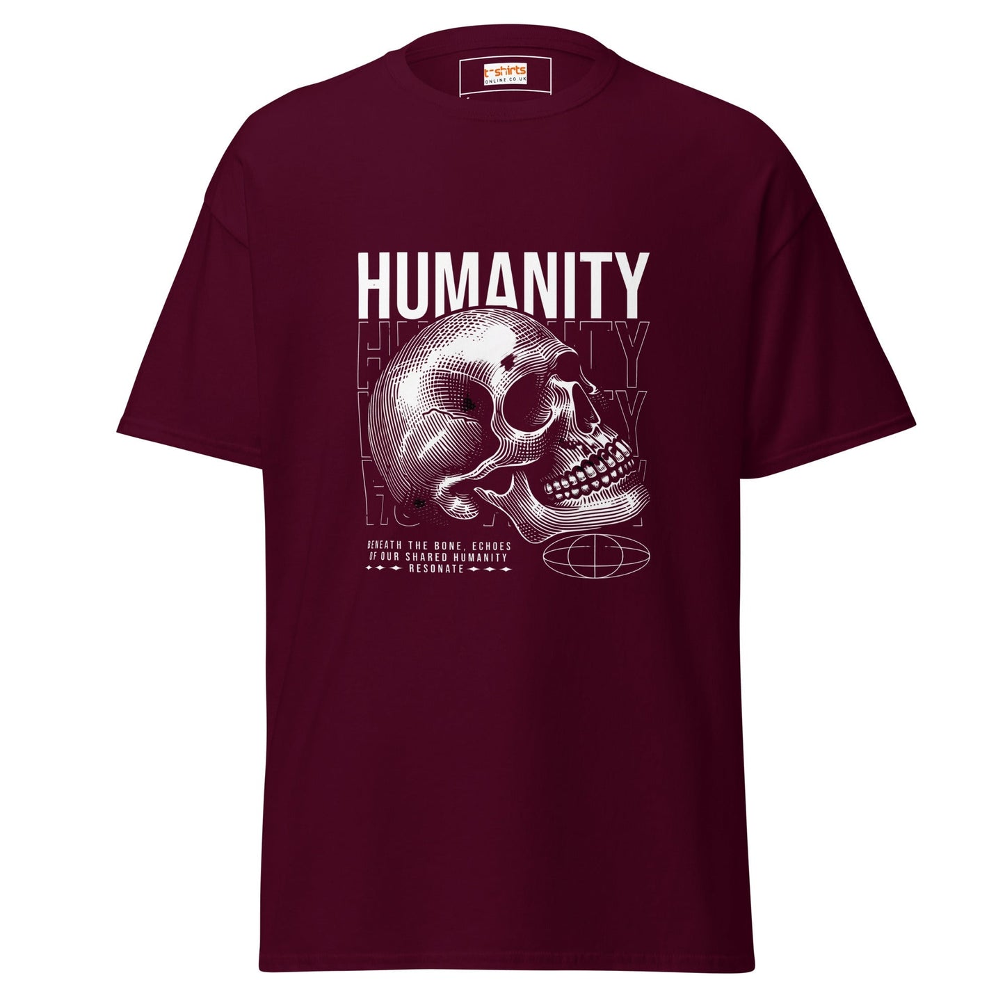 Humanity Skull TÃ¢â‚¬â€˜Shirt Dark Art Graphic Tee Unisex Cotton