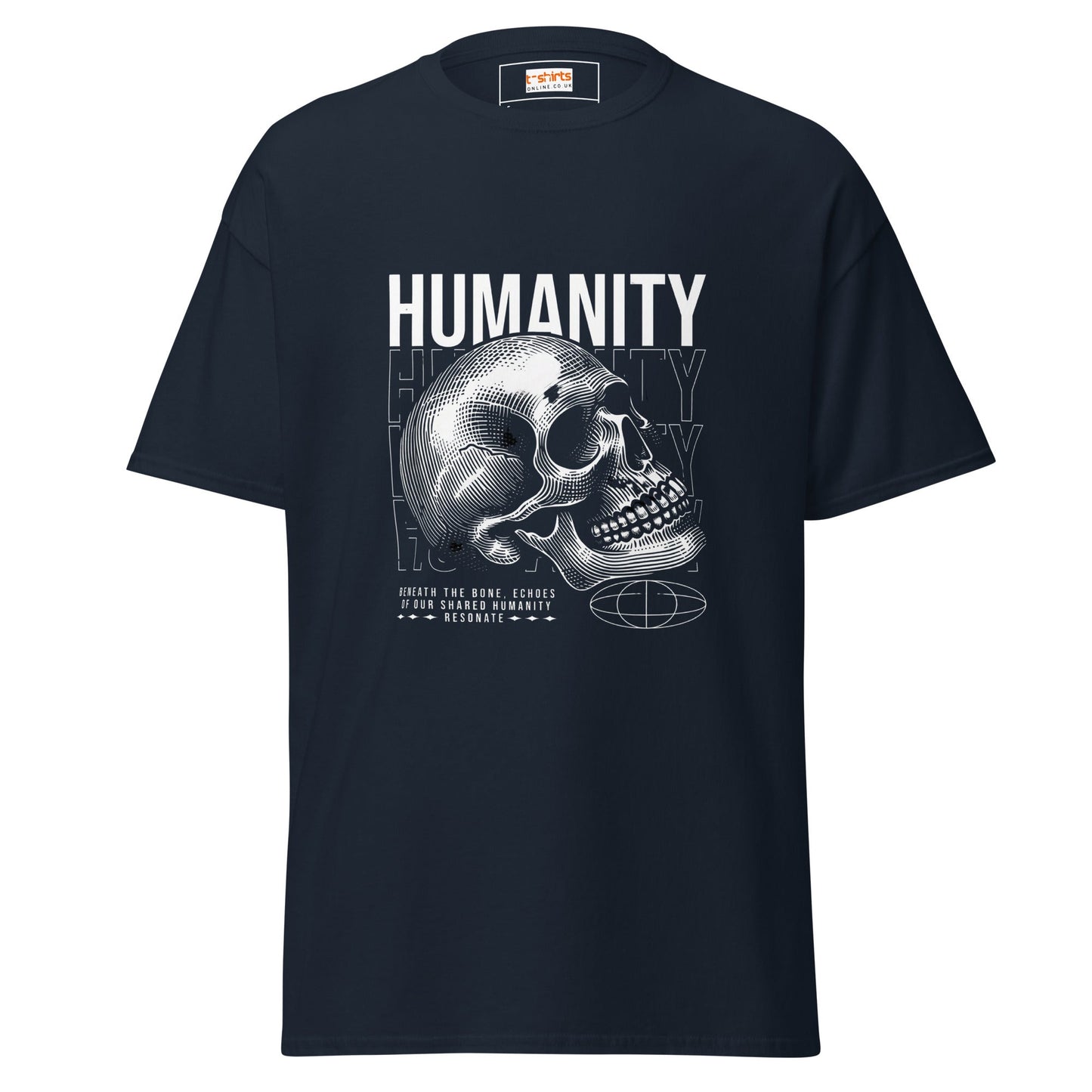 Humanity Skull TÃ¢â‚¬â€˜Shirt Dark Art Graphic Tee Unisex Cotton