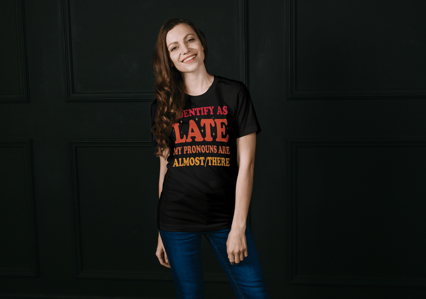 Funny Latecomer TÃ¢â‚¬â€˜Shirt My Pronouns Are Almost/There Graphic Cotton Tee