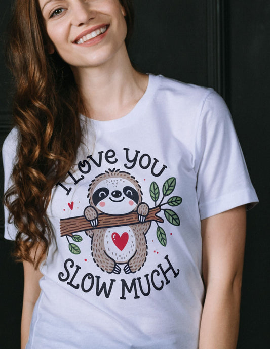I Love You Sloth TÃ¢â‚¬â€˜Shirt Ã¢â‚¬â€œ Cute Animal Lover Graphic Cotton Tee