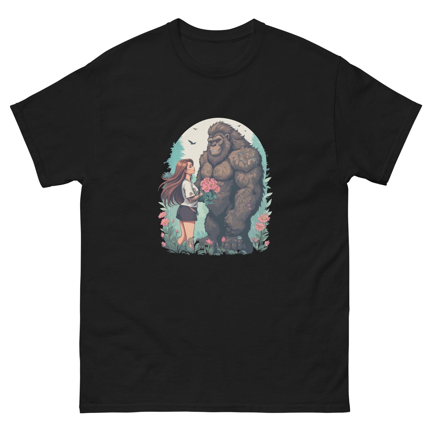 Girl & Gorilla Cotton Tee Ã¢â‚¬â€œ Funny Graphic for Gorilla Fans