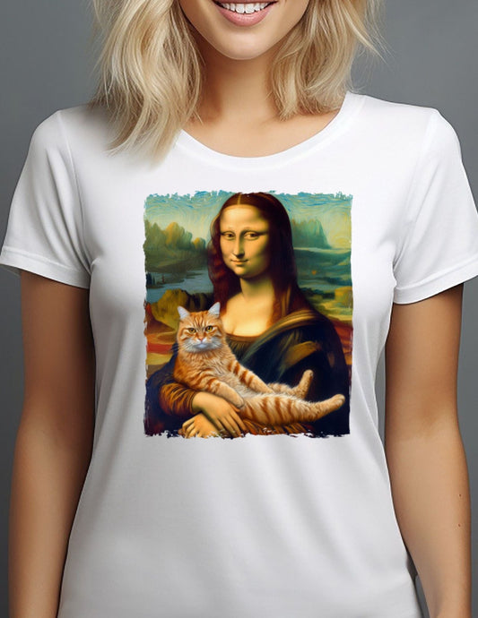 Mona Lisa Cat TÃ¢â‚¬â€˜Shirt Ã¢â‚¬â€œ Funny Renaissance Art Parody Graphic Tee