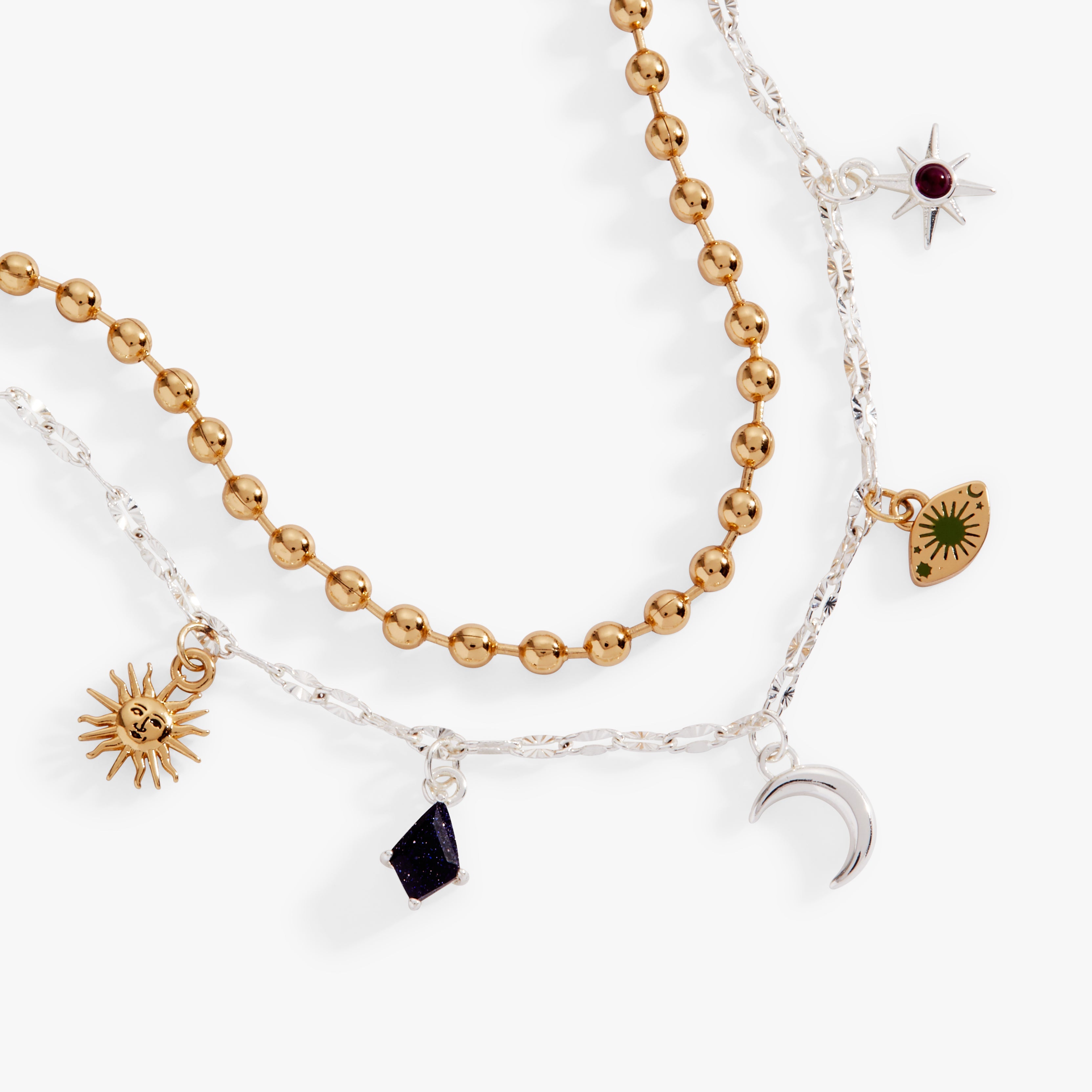 Moon Magic 2 Row Charm Bracelet