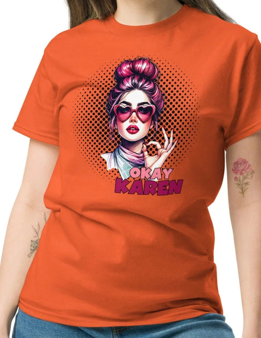 Retro Ã¢â‚¬Å“Okay KarenÃ¢â‚¬Â T-Shirt Ã¢â‚¬â€œ Humorous Graphic Tee for Adults