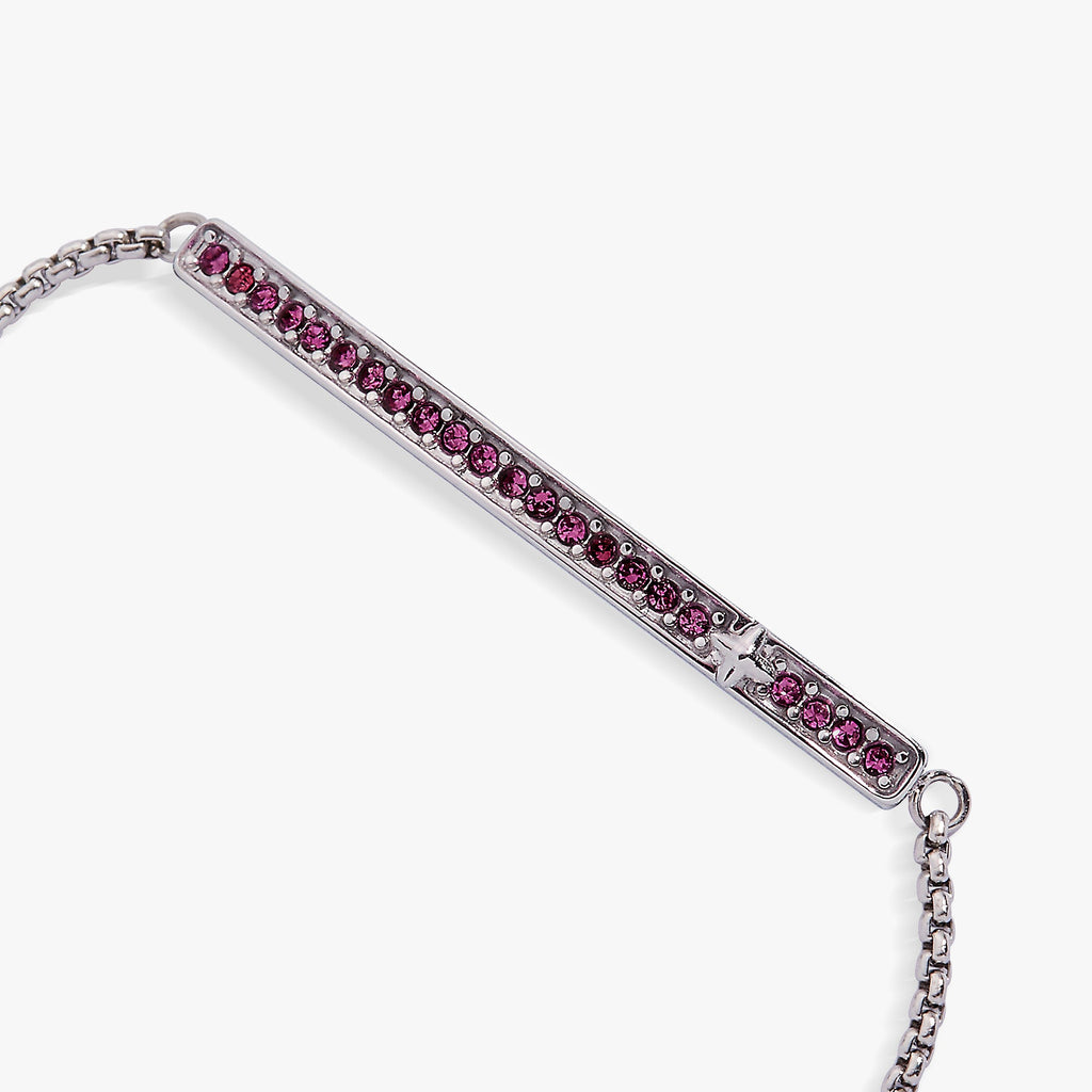 February Everyday Birthstone Pave Bolo Bracelet